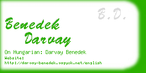 benedek darvay business card